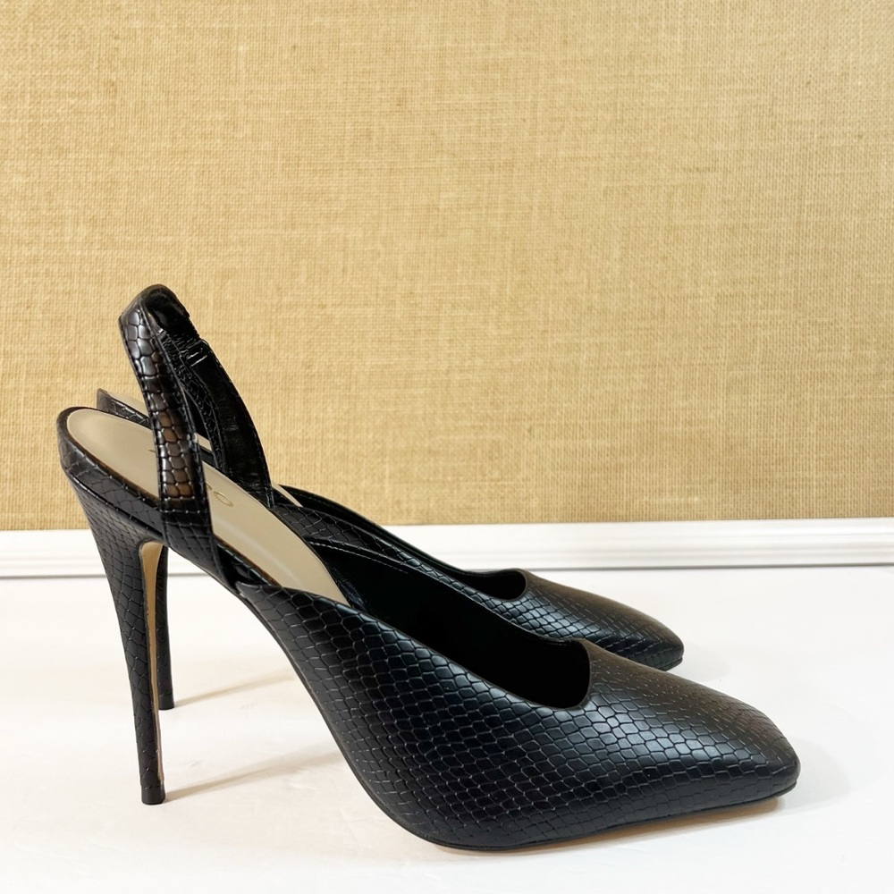ALDO Rhiraniel Black Leather Heels Size 9